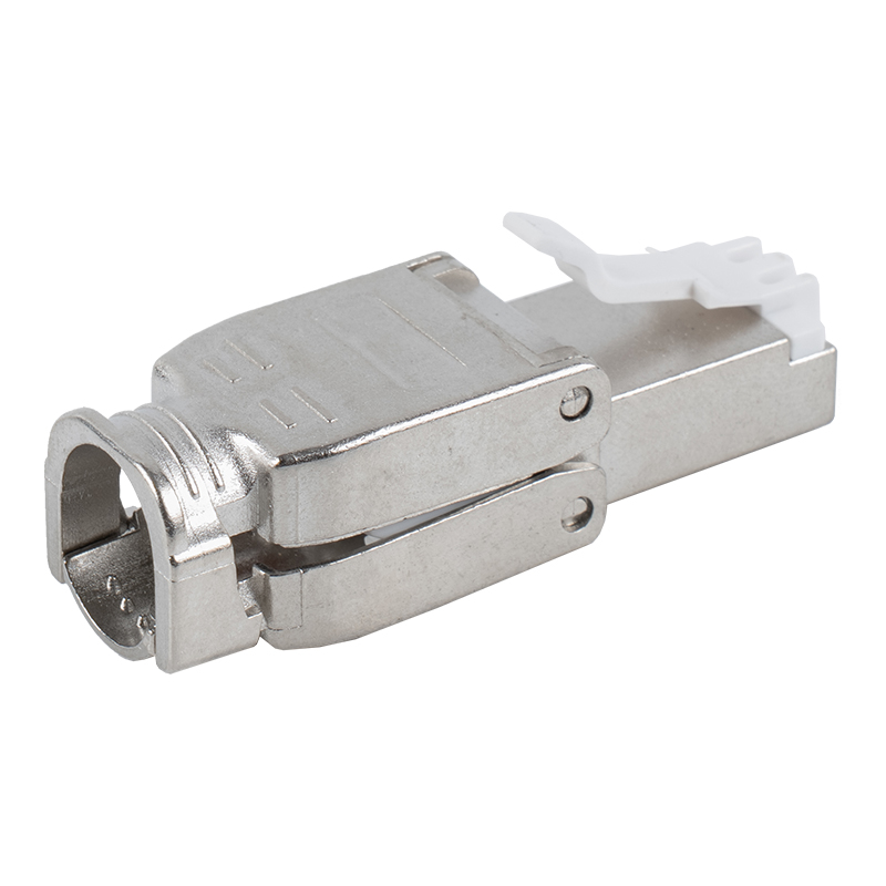 Cat6A محمي الضغط لأسفل موصل RJ45 بدون أدوات RJ-602S-1-C6A