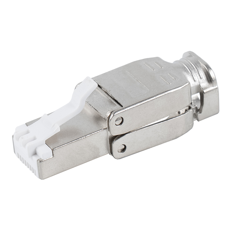 Cat6A مشبك معدني محمي بدون أدوات موصل RJ45 RJ-602S-2-C6A