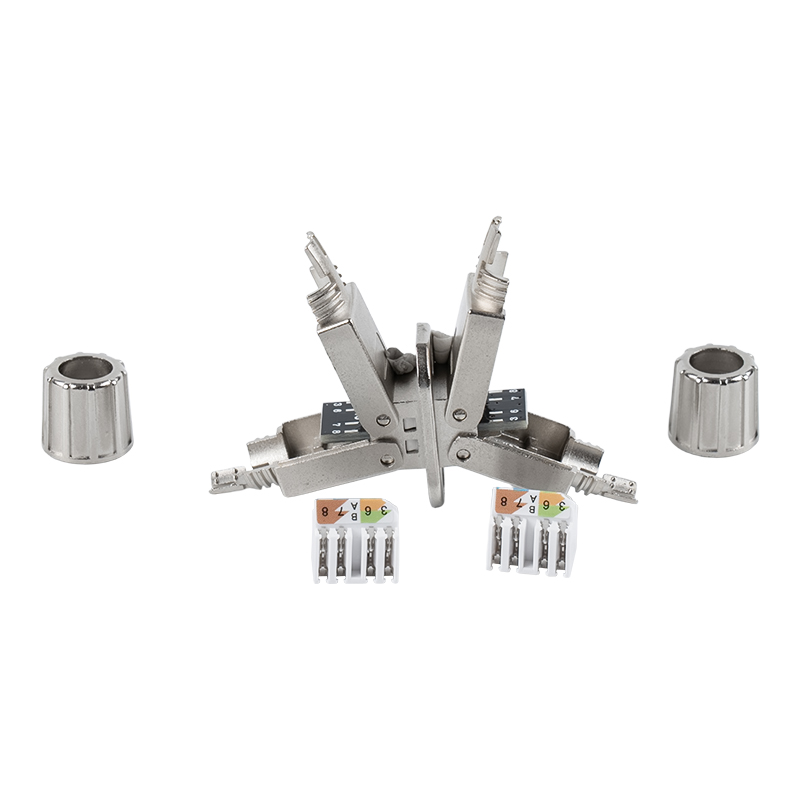 موصل Cat6A المحمي بدون أدوات (مع قاعدة تثبيت) RJ-603S-2-C6A موصل Cat6A المحمي بدون أدوات (مع قاعدة تثبيت) RJ-603S-2-C6A
