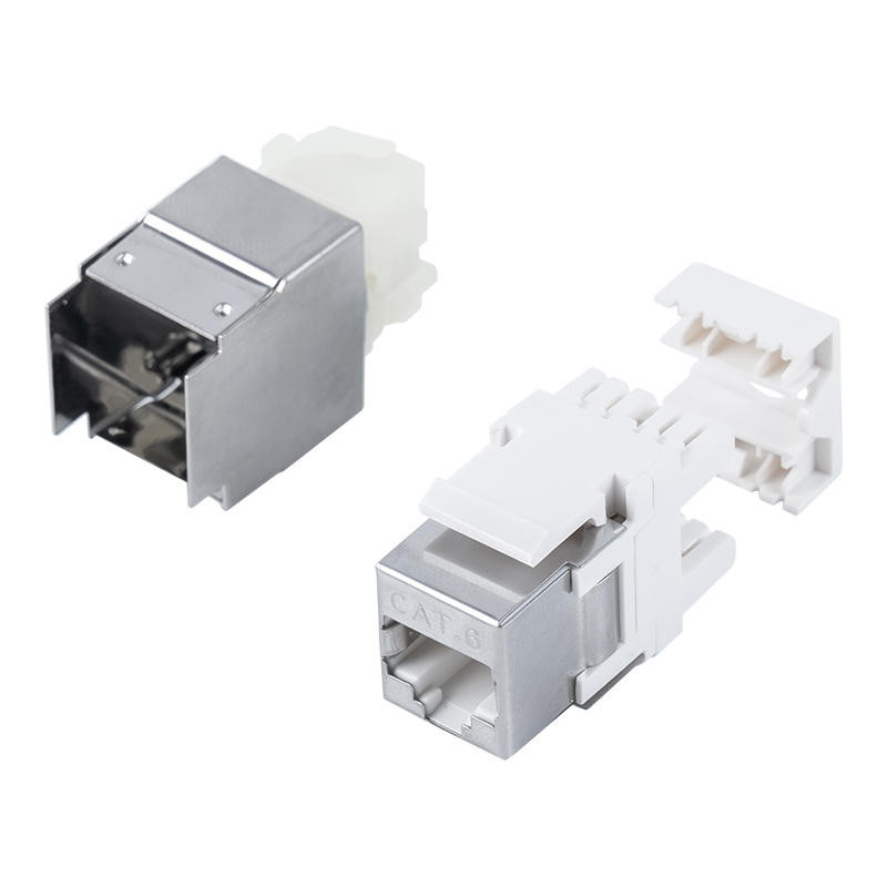 Cat6A مقبس كيستون محمي بزاوية 180 درجة (مع غلاف معدني) SM-2064SD8C6A Cat6A مقبس كيستون محمي بزاوية 180 درجة (مع غلاف معدني) SM-2064SD8C6A