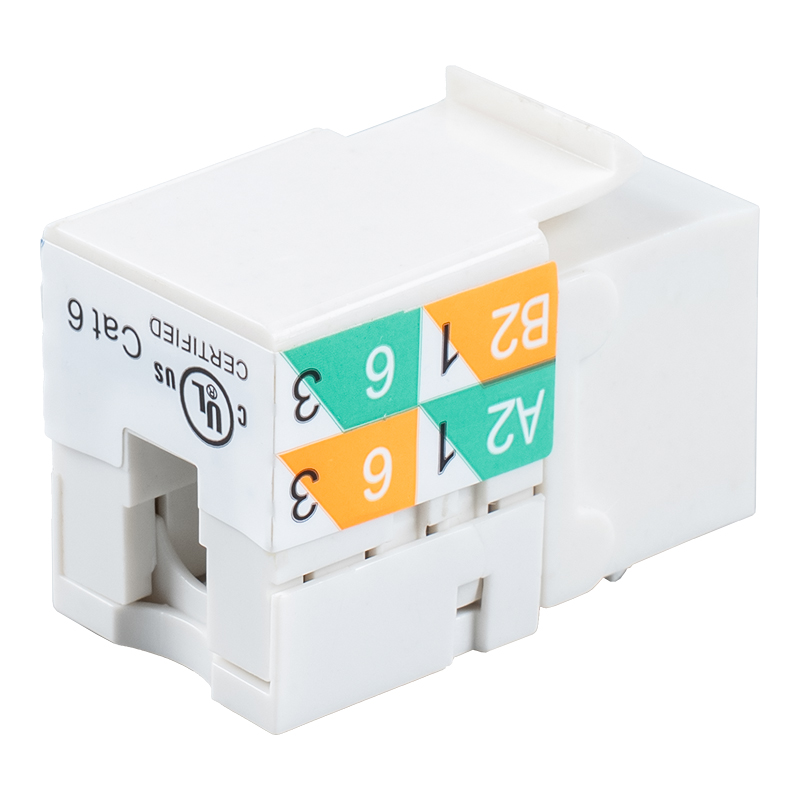 مقبس كيستون Cat6 غير محمي بزاوية 90 درجة (أسلاك ثنائية الغرض) SM-2081D8C6