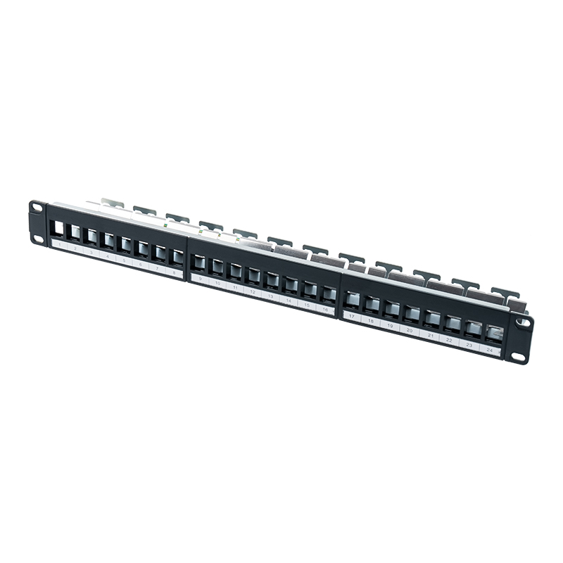 رف فارغ محمي مقاس 19 بوصة مزود بـ 24 منفذًا (مع بطاقة رقمية) SP-3245S-24P