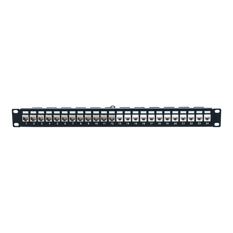 لوحة توصيل محمية مقاس 19 بوصة مكونة من 24 منفذًا ووحدة واحدة (مع وحدة C6A) SP-3246S-24P لوحة توصيل محمية مقاس 19 بوصة مكونة من 24 منفذًا ووحدة واحدة (مع وحدة C6A) SP-3246S-24P