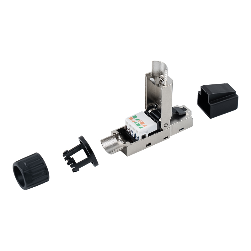 موصل RJ45 بدون أدوات Cat7 (مع أغطية بلاستيكية على الرأس وصواميل بلاستيكية على الذيل) RJ-G50S-2-C7 موصل RJ45 بدون أدوات Cat7 (مع أغطية بلاستيكية على الرأس وصواميل بلاستيكية على الذيل) RJ-G50S-2-C7