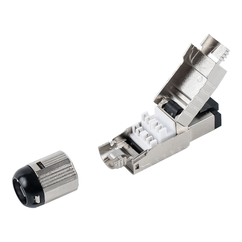 موصل RJ45 بدون أدوات Cat7 (مع مشبك زنبركي بلاستيكي أسود) RJ-G60S-1-C7 موصل RJ45 بدون أدوات Cat7 (مع مشبك زنبركي بلاستيكي أسود) RJ-G60S-1-C7