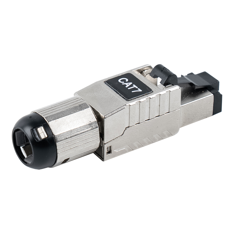 موصل RJ45 بدون أدوات Cat7 (مع مشبك زنبركي بلاستيكي أسود) RJ-G60S-1-C7