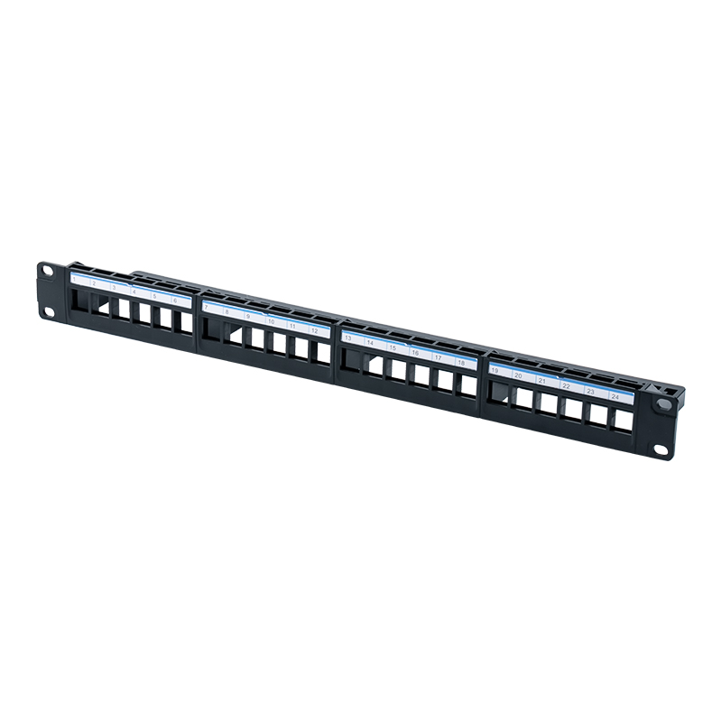 حامل غير محمي مقاس 19 بوصة مكون من 24 منفذًا (كرتون بلاستيكي أزرق) SP-3401-24P